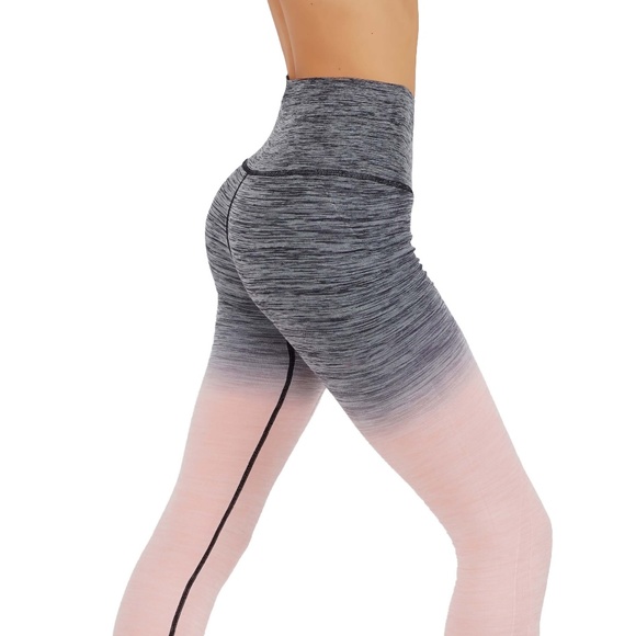 NWT Seamless High Waist Yoga Dry-Fit Ombre compression Leggings Tummy support - Picture 2 of 6